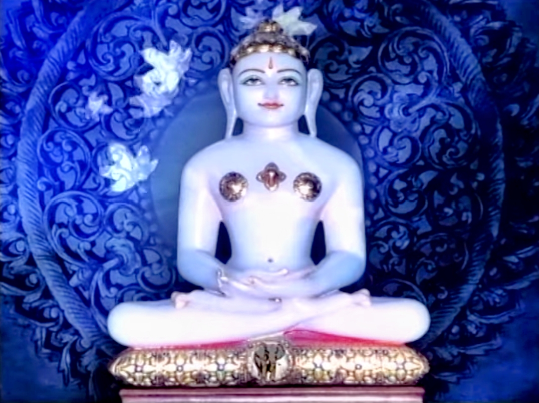 Sacred portrait of Ajitanatha Bhagwan, the second Jain Tirthankara